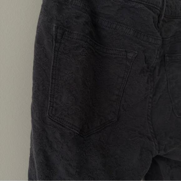 Pilcro and The Letterpress Anthropologie Serif Textured Jeans Black stretch zip - Picture 5 of 12